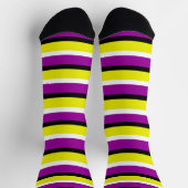 Chaussette Motif de rayures violet jaune (Haut)