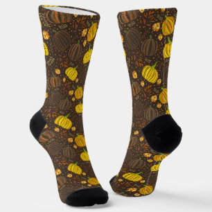Chaussette Motif de récolte de citrouilles d'automne