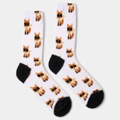 Chaussette Motif de renard mignon Impression d'animal de forê (Droite)