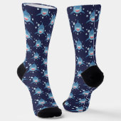 Chaussette Motif de requin bleu marine (Angulaire)
