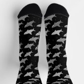 Chaussette Motif de requin gris-noir mignon (Haut)