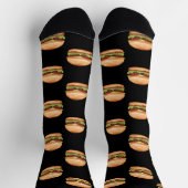 Chaussette Motif de restauration rapide hamburger sur fond no (Haut)