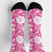 CHAUSSETTE MOTIF DE ROSE (ROSE) (Haut)