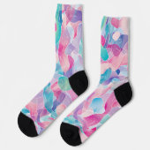 Chaussette Motif de ruban abstrait pastel (Gauche)
