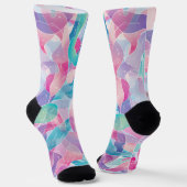 Chaussette Motif de ruban abstrait pastel (Angulaire)
