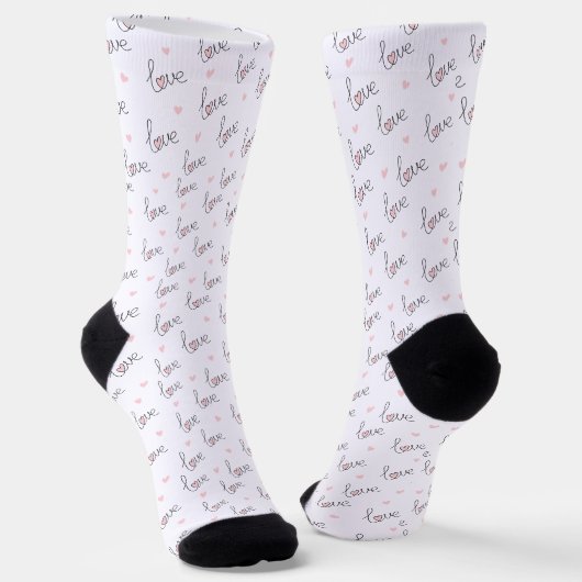 Chaussette motif de script "Love" (Angulaire)