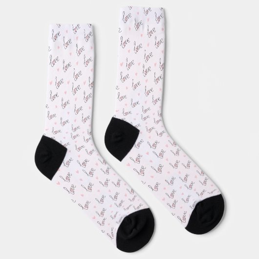 Chaussette motif de script "Love" (Droite)