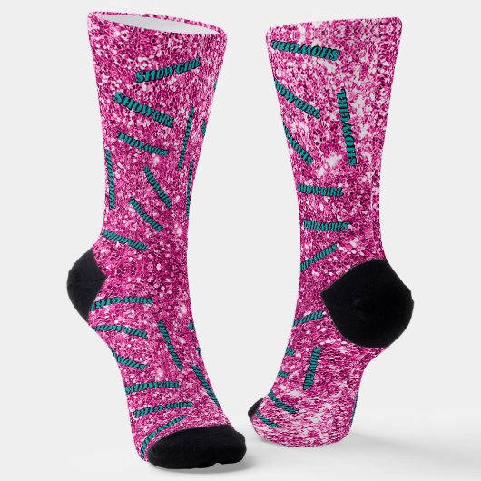 Chaussette Motif de Showgirl Pink Glitz (Angulaire)
