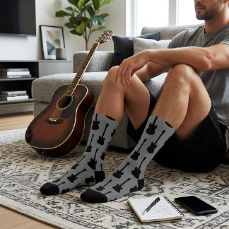 Chaussette Motif de silhouette de guitare
