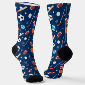 Chaussette Motif de sport de baseball (Angulaire)