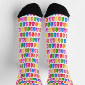 Chaussette Motif de sucette glacée colorée (Haut)