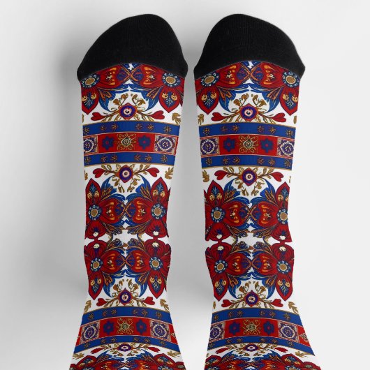 Chaussette motif de tapis serbe 8 (Haut)