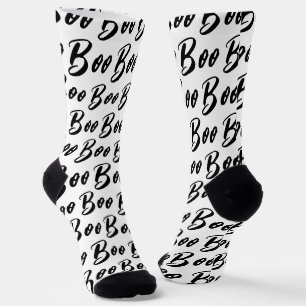 Chaussette Motif de texte de livre noir et blanc d'Halloween
