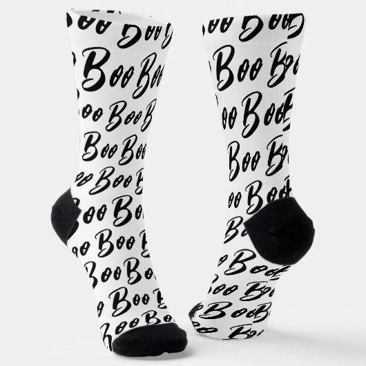 Chaussette Motif de texte de livre noir et blanc d'Halloween (Angulaire)