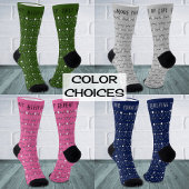 Chaussette Motif de texte personnalisé golf rose