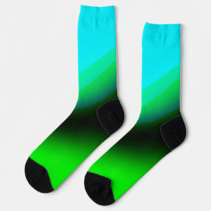 Chaussette Motif de texture abstraite arc-en-ciel vert bleu t