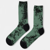 Chaussette Motif de texture marbre en noir et vert (Gauche)