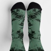 Chaussette Motif de texture marbre en noir et vert (Haut)