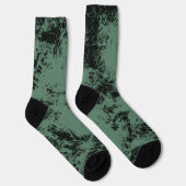 Chaussette Motif de texture marbre en noir et vert (Droite)