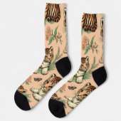 Chaussette Motif de tigre de bébé Vintage (Gauche)