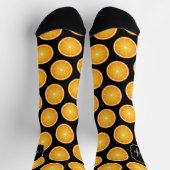 Chaussette Motif de tranches de fruits orange cool monogramme (Haut)