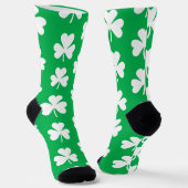 Chaussette Motif de trèfle vert et blanc (Angulaire)