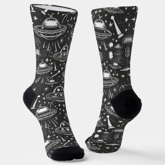 Chaussette Motif de vaisseau spatial (Angulaire)