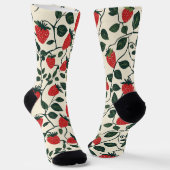 Chaussette Motif de vigne fraise (Angulaire)