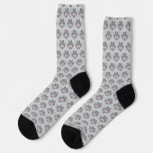 Chaussette Motif de visage de chat gris mignon (Gauche)