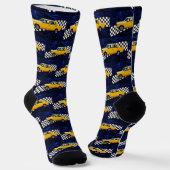 Chaussette motif de voiture jaune (Angulaire)