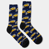 Chaussette motif de voiture jaune (Droite)