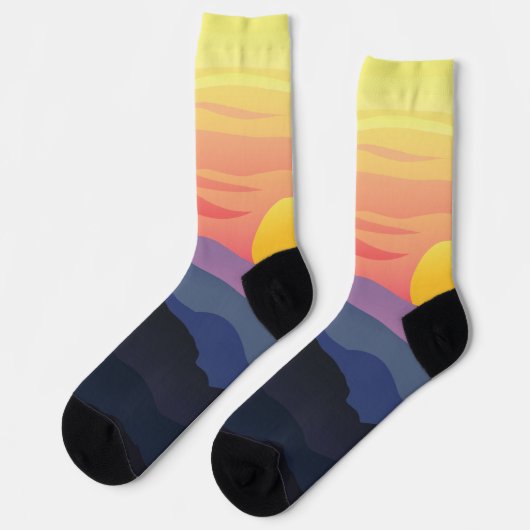Chaussette Motif de vue Sunset Abstrait (Gauche)