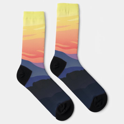 Chaussette Motif de vue Sunset Abstrait (Droite)