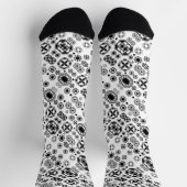 Chaussette Motif décoratif noir blanc arabesque (Haut)