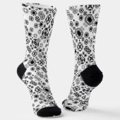 Chaussette Motif décoratif noir blanc arabesque (Angulaire)