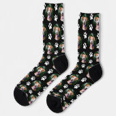 Chaussette Motif d'empreinte de patte de photo d'animal de co (Gauche)