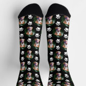 Chaussette Motif d'empreinte de patte de photo d'animal de co (Haut)