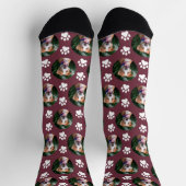 Chaussette Motif d'empreinte de patte de photo d'animal de co (Haut)