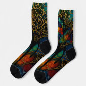 Chaussette Motif d'encre d'alcool multicouche complexe (Gauche)