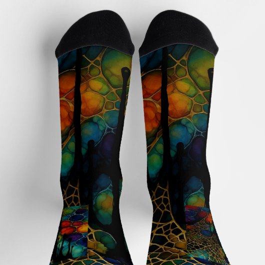 Chaussette Motif d'encre d'alcool multicouche complexe (Haut)
