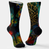 Chaussette Motif d'encre d'alcool multicouche complexe (Angulaire)