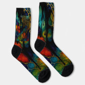 Chaussette Motif d'encre d'alcool multicouche complexe (Droite)