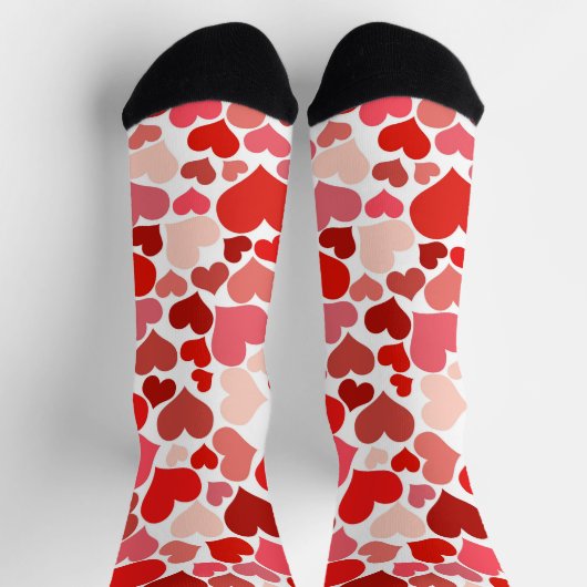 Chaussette Motif Des Coeurs, Coeurs Rouges, Amour (Haut)