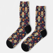 Chaussette Motif des crânes rétro colorés (Gauche)