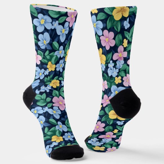 Chaussette Motif des fleurs de printemps (Angulaire)