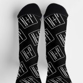 Chaussette Motif des initiales Mariages modernes | Noir & Bla (Haut)