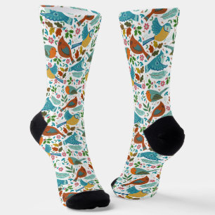 Chaussette Motif des oiseaux d'hiver mignons