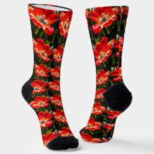 Chaussette Motif des Tulipes rouges