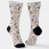 Chaussette Motif des visages des animaux mignons (Angulaire)