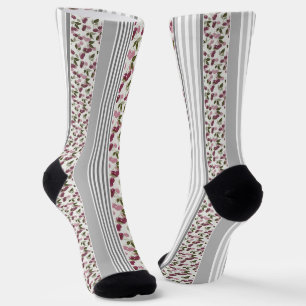 Chaussette motif d'été de rayures de tissu multicolore